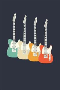Vintage Guitar Notebook - Gift for Guitar Player - Retro Guitar Diary - Guitar Lesson Journal