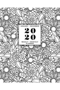 January - December - 2020 Weekly + Monthly Planner