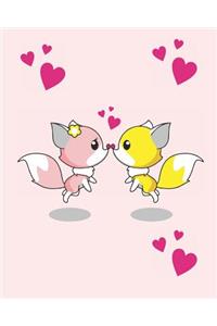 Kawaii Fox Blank Sketchbook