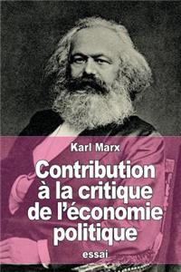 Contribution à la critique de l'économie politique