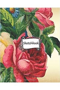 Vintage Grunge Floral Sketchbook