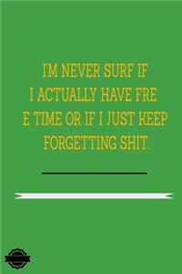 I'm Never Surf If I Actually Have Free Time or If I Just Keep Forgetting Shit.