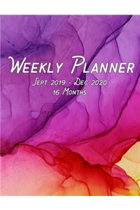 Weekly Planner Sept 2019 - Dec 2020 16 Months