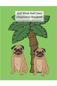 Half Blank Half Lined Composition Notebook