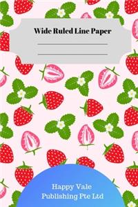 Cute Strawberry Theme Wide Ruled Line Paper