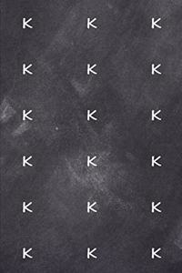2020 Weekly Planner Monogram K Pattern Monogram K Chalkboard 134 Pages