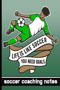Life is Like Soccer - You Need Goals - Soccer Coaching Notebook