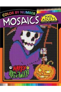Happy Halloween Pixel Mosaics Coloring Books