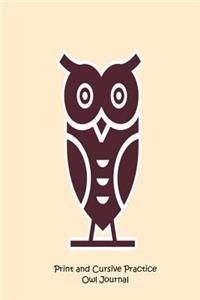 Print and Cursive Practice Owl Journal