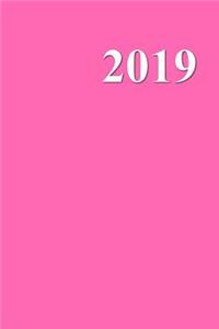 Hot Pink Color 2019 Journal Simple Plain All Pink