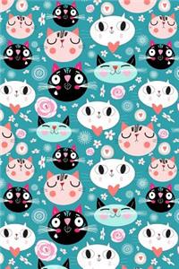 Bullet Journal Notebook Funny Cats Pattern