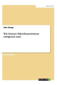 Wie können Mikrofinanzinstitute erfolgreich sein?