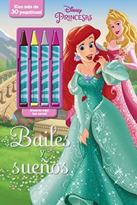 Princesas. Bailes y suenos: Libro de colorear con ceras