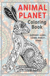 Animal Planet - Coloring Book - Elephant, Llama, Lizard, Bobcat, other