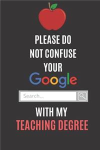 Please Do Not Confuse Your Google Search With My Teaching Degree