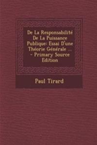 de La Responsabilite de La Puissance Publique