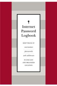 Internet Password Logbook (Red Leatherette)