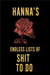 Hanna's Endless Lists of Shit to do