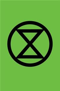 Extinction Rebellion Logo Journal With XR Badge Forest Green