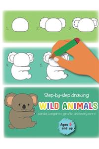 Step-by-step drawing wild animals panda, kangaroo, giraffe, and many more! Ages 5 and up