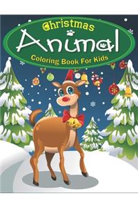 Christmas Animal Coloring Book for Kids