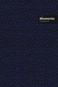 Moments Lifestyle, Animal Print, Write-in Notebook, Dotted Lines, Wide Ruled, Medium Size 6 x 9 Inch, 288 Pages (Blue)