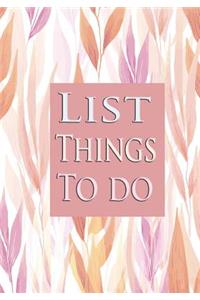 List things to do