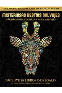 Páginas para colorear para mayores (Misteriosas bestias salvajes)