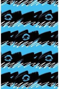Journal Notebook Blue Lips - Abstract Blue and Black Pattern