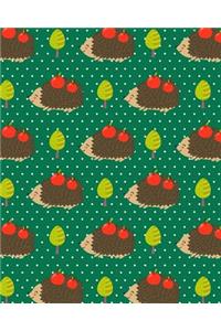 Bullet Journal Notebook Cute Hedgehogs with Apples Pattern 2