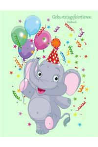 Malbuch mit Geburtstagsfeiertieren 1