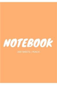 Notebook 200 Sheets: Peach: Notebook 7 X 10: Notebook 400 Pages