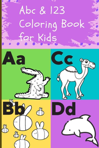 Abc & 123 Coloring Book for Kids