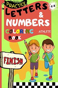 Letters & Numbers Coloring Book Athlete