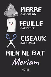 Rien ne bat Meriam - Notes