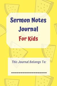 Sermon Notes Journal for Kids