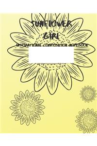 Sunflower Girl Inspirational Composition Notebook