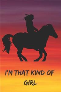 Horseback Riding Girl Blank Lined Journal Notebook