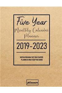 2019-2023 Five Year Monthly Calendar Planner