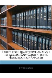 Tables for Qualitative Analysis to Accompany Conington's Handbook of Analysis