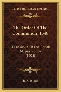 The Order Of The Communion, 1548