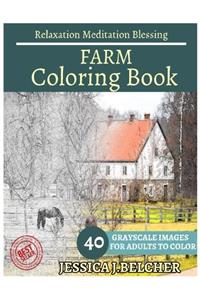 Farm Coloring Book for Adults Relaxation Meditation Blessing: Building Coloring Book , Sketch Books , Relaxation Meditation , Adult Coloring Books