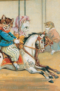 Cats Riding Carousel - Birthday Greeting Card
