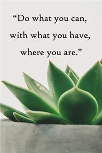 Do what you can, with what you have, where you are
