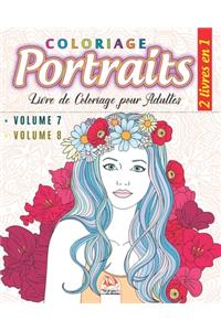 Coloriage Portraits - 2 livres en 1