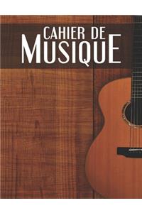 Cahier de Musique: 120 partitions vierges avec 12 portées - Format A4 - Guitare acoustique