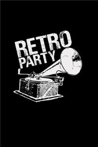 Retro party: 6x9 VINYL - grid - squared paper - notebook - notes