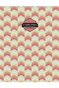 Cornell Notes Notebooks: Retro Vintage Chevrons Notes Paper