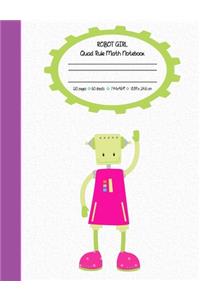 Robot Girl Quad Math Rule Notebook