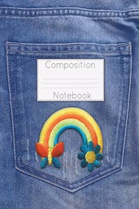 Jeans Rainbow Patch Composition Notebook